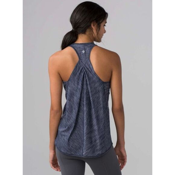 Lululemon Essential Racerback Loose Fit Heathered Blue Yoga Tank - Picture 1 of 9
